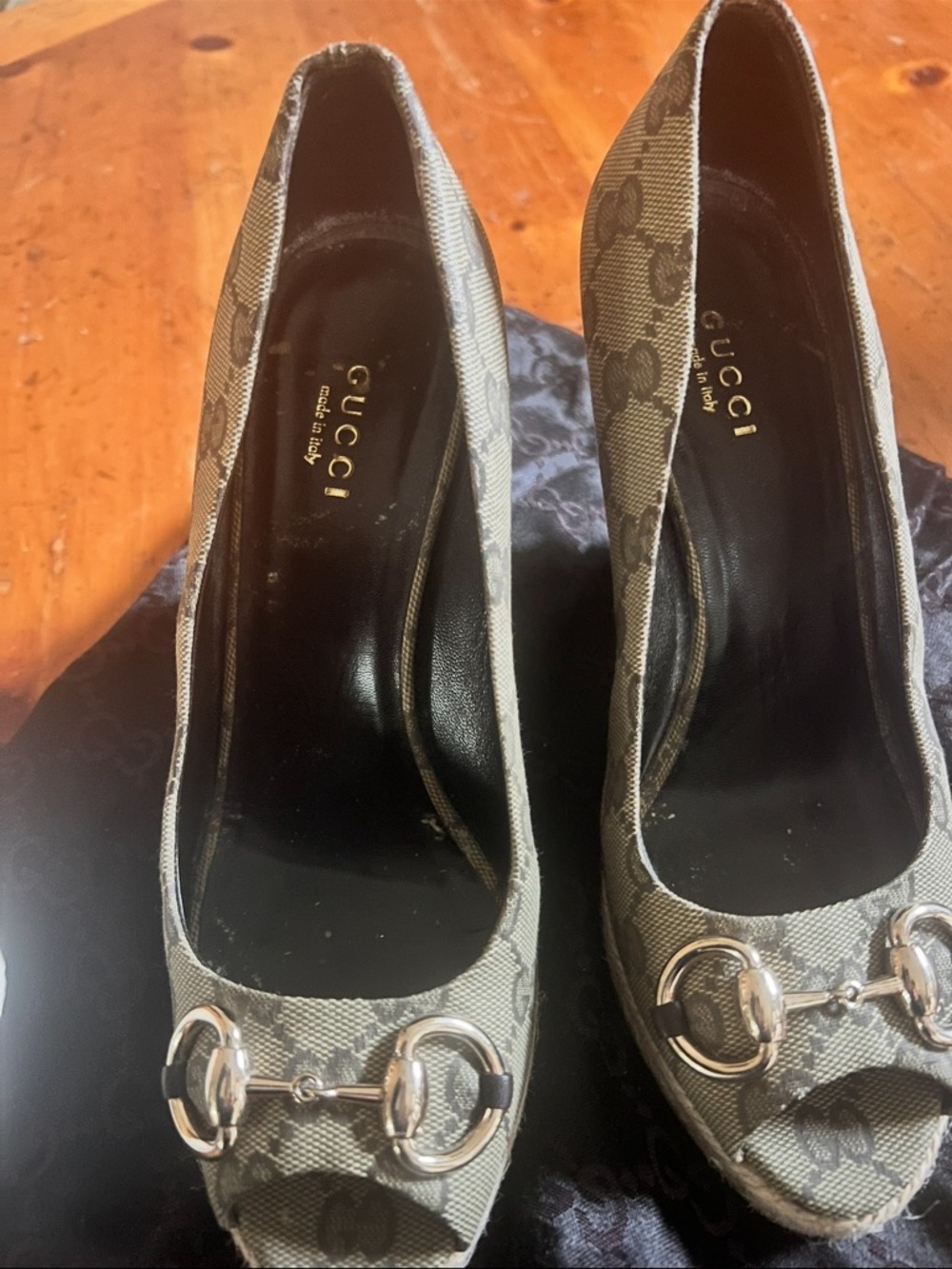 Gucci Monogram Canvas Horsebit Espadrilles